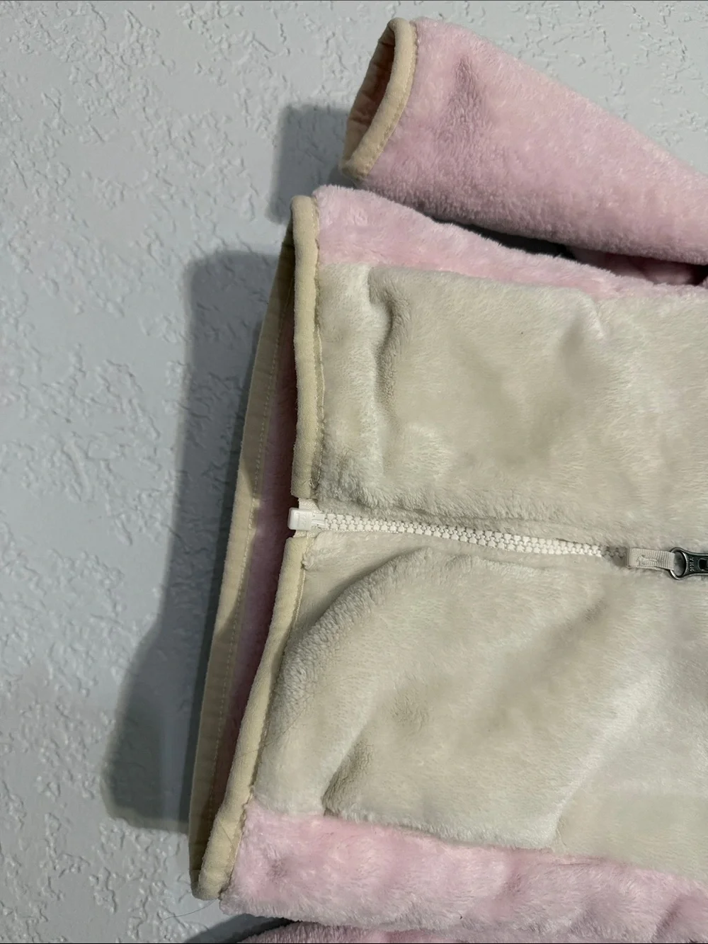 Columbia Light Pink and Cream Plush Hooded Jacket